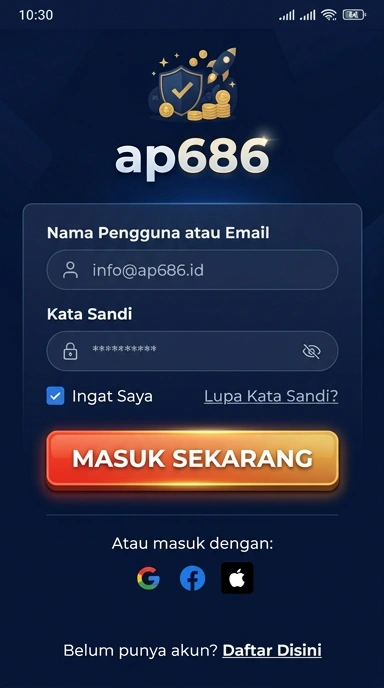 Tampilan halaman login ap686