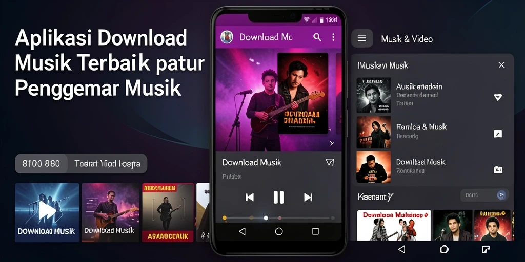 Tampilan antarmuka aplikasi Download Musik 8180 yang menarik dan fungsional.