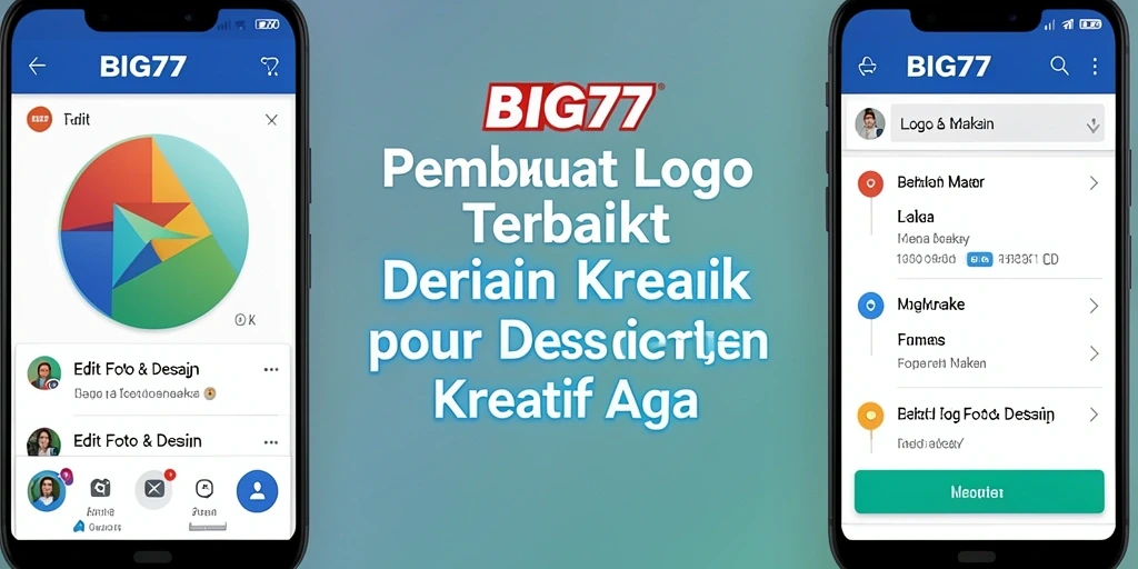 Antarmuka pengguna aplikasi Logo Maker BIG77 yang menarik dan mudah digunakan.