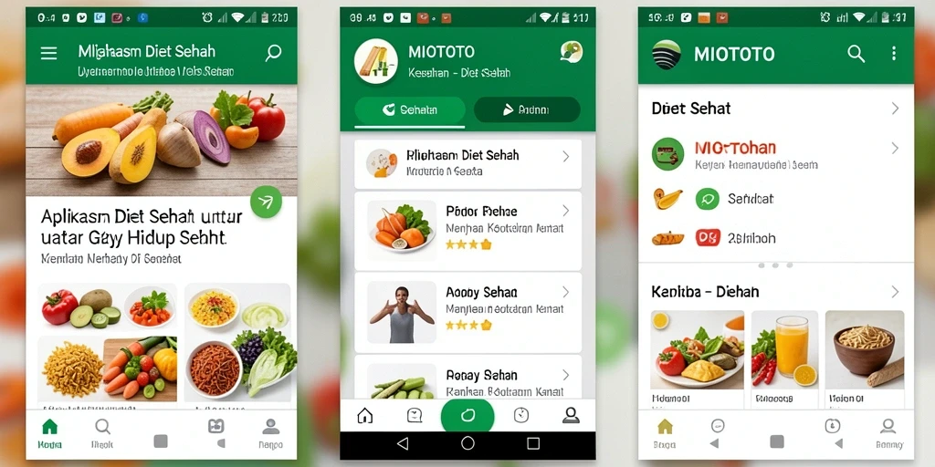 Tampilan antarmuka utama MIOTOTO untuk Diet Sehat