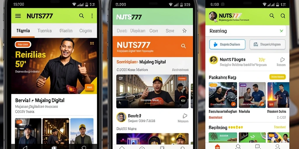 Tampilan antarmuka NUTS777 yang bersih dan modern.