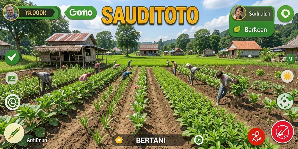 Antarmuka menarik dari SAUDITOTO menampilkan kebun yang rapi dan tanaman beragam.